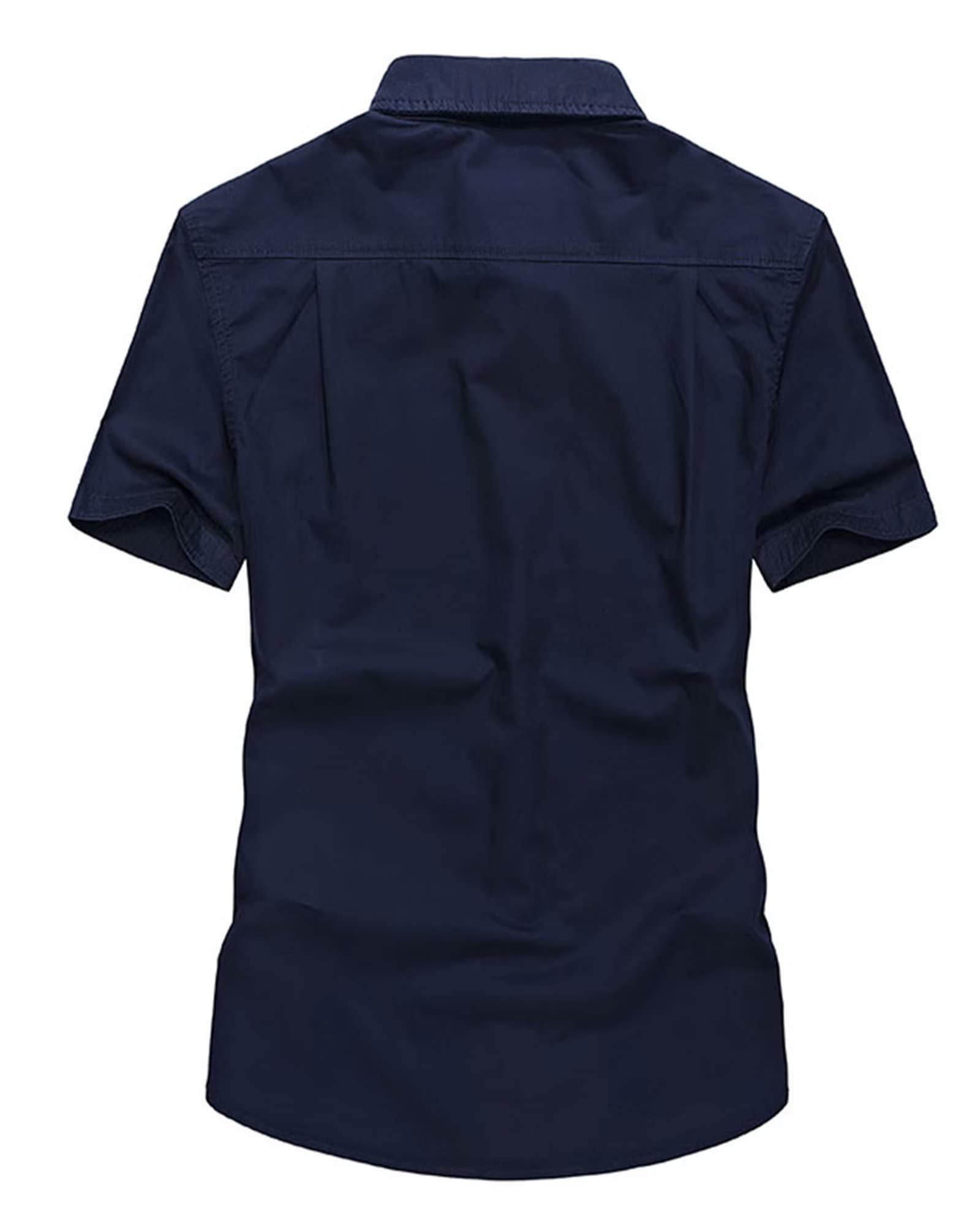 Men's Short Sleeve Dress Shirt Regular Fit Casual Shirts Work Office T Shirt Breathable Lightweight Tactical Shirt