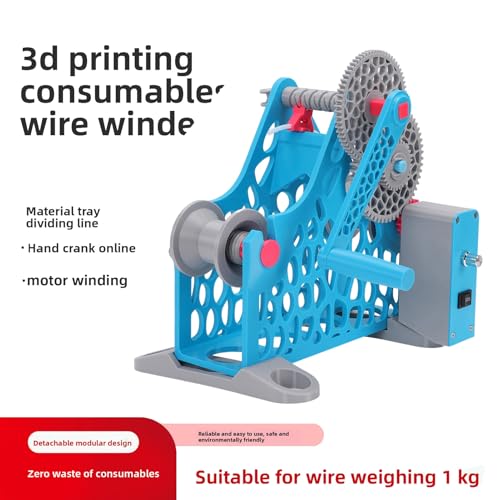 Emoshayoga Innowacyjna Elektryczna Nawijarka do Szpul Przenośna Nawijarka do Drukarki 3D do Szpul 2kg i Zgrzewarek (Wtyczka UE)