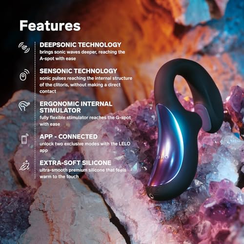 LELO ENIGMA Double Sonic 女性用トリプル刺激マッサージャー（Bluetoothアプリ対応）、8つの快感設定と2つの追加モード、ラビットセックストイ、膣用バイブレーター, Black - 画像4