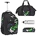 Produktbild 4 Teile Set: Elephant Trolley Hero Signature Mädchen Trolly Schultrolley + Sporttasche + Mäppchen + Trinkflasche Motiv 12680 (Butterfly Black Green)