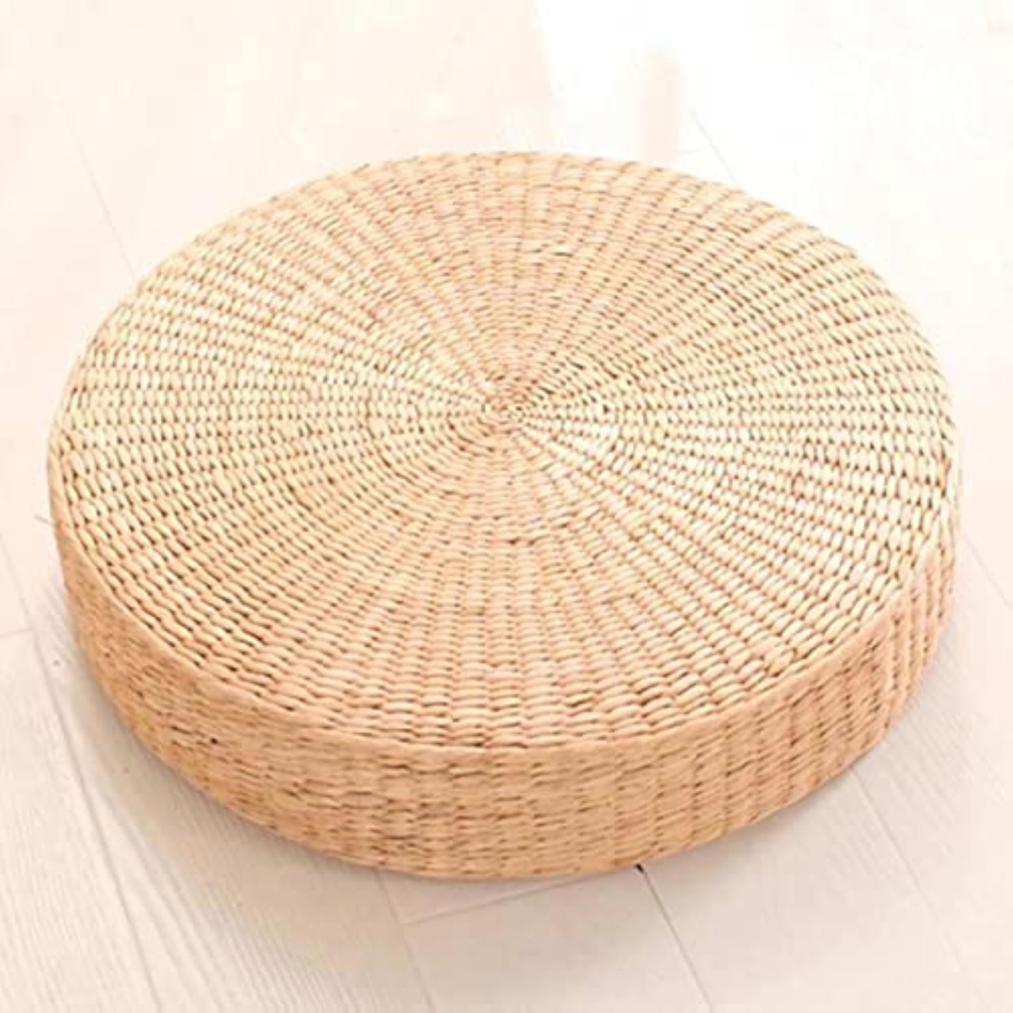 2xRound Straw Woven Tatami Cushion Floor Pouf