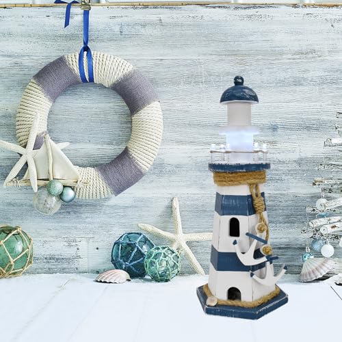 Woodenlighthousedecorationwithlightsnauticaltabletopcenterpiecedecorativetowerlightoceanbeachthemedsculptureindooroutdoorwoodcoastaldecorforpartymanteltable102hblue Urban Country Home Decor Wooden lighthouse decoration with lights nautical tabletop centerpiece decorative tower light ocean beach themed sculpture indoor outdoor wood coastal decor for party mantel table 102h blue urban country home decor