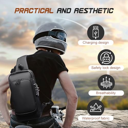 Anti-Theft Unisex Crossbody Sling Bag, Large Capacity Waterproof Travel Crossbody Bags, Pu Leather Shoulder Sling Bags2
