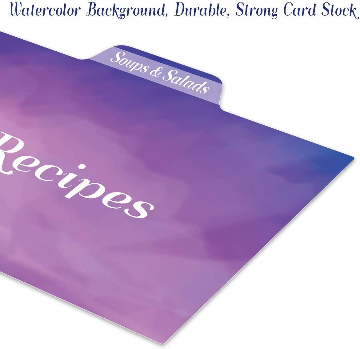 Fancy Land 24 Pcs Recipe Card Dividers 4x6 with Tabs Recipe Box dividers