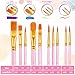 LIGHOON Paint Brushes Bulk, 20 Pcs Nylon Hair Paint Brushes for Acrylic Painting, Craft Paint Brushes Set for Kids Watercolor Face Canvas Detail Painting (Pink)