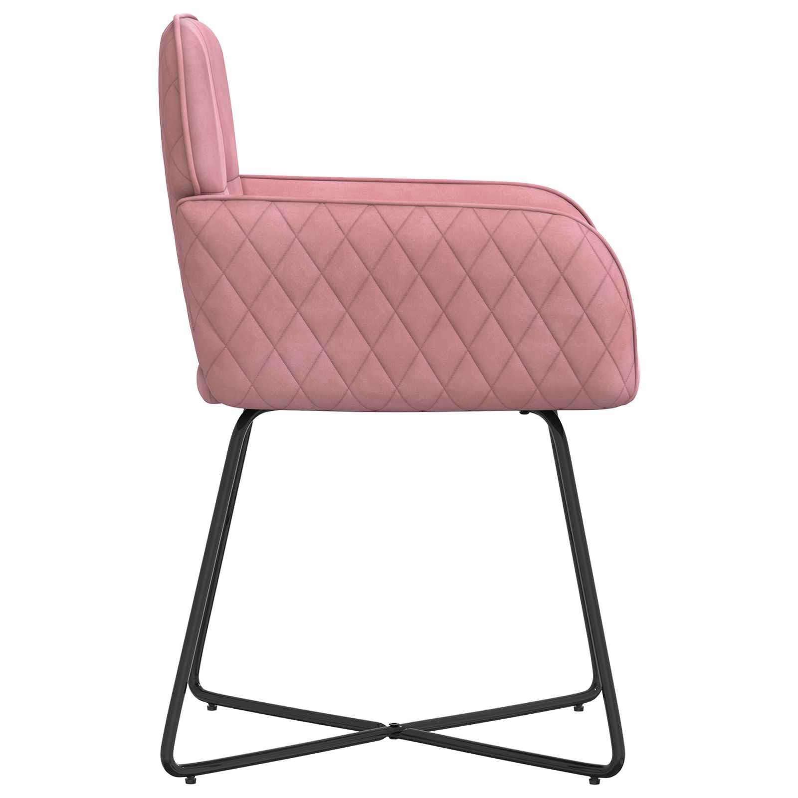 Set di 2 sedie da pranzo in velluto rosa con telaio in metallo, ergonomiche, imbottite, comoda seduta, per cucina, sala da pranzo, soggiorno, caffetteria, ristorante, robuste e salvaspazio