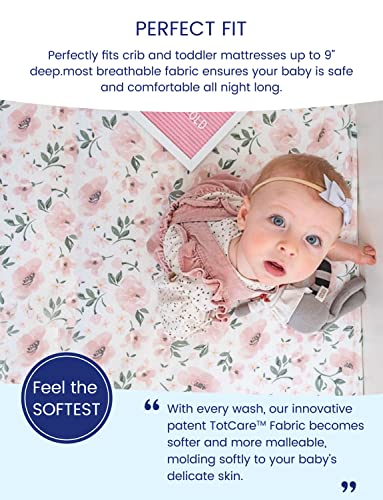 Totaha PREMIUM STRETCHY CRIB SHEETS (2-PACK) Hypoallergenic, Silky Comfort, Buttery Soft, Calming Effect, All-Season Jersey-Knit Sheets thumb #2