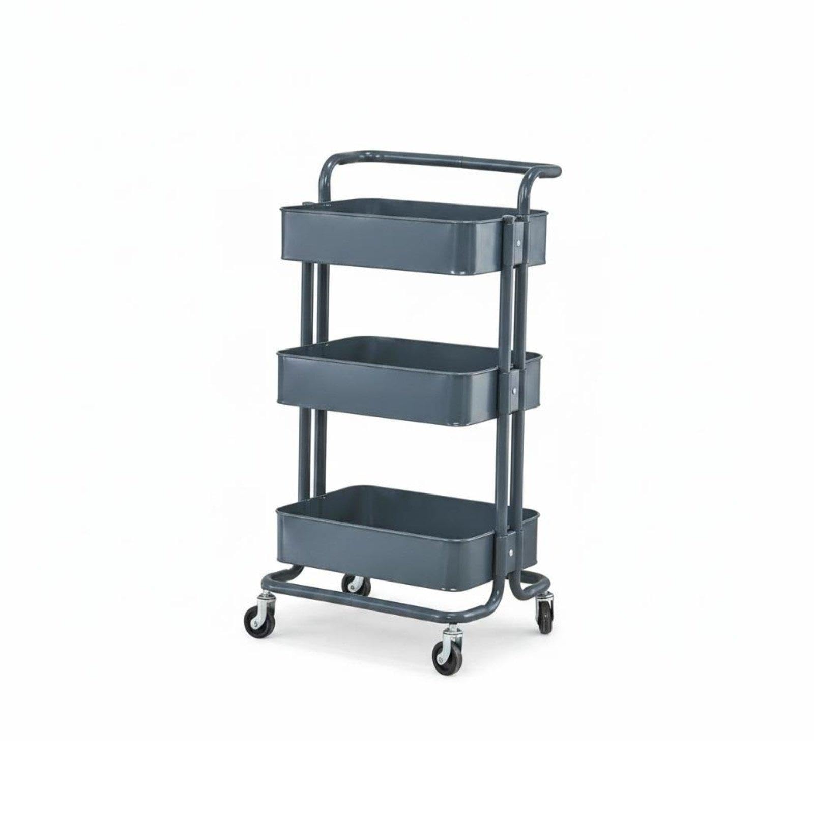CALANDIS Hairdressing Tool Cart Movable Rolling Utility Trolley Multi-Functional 3 Tier Rolling Cart for Hair Stylists, Beauticians, Beauty Salon, Spa, Kitchen Dark Gray-image-20