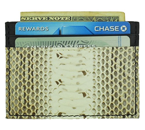 Tom Barrington Credit Card Front Pocket Wallet, Snakeskin Leather, 4 credit card slots, White - Image 3