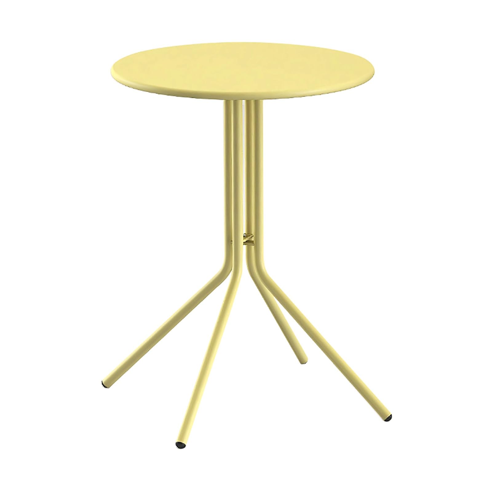 Tavolino Rotondo in Metallo da Patio, Tavolino Comodino, Tavolino Rotondo da Esterno Tavolino in Metallo per Giardino, Soggiorno, Camera da Letto, Balcone (Colore : Giallo, Dimensioni : 48x65cm/18.9