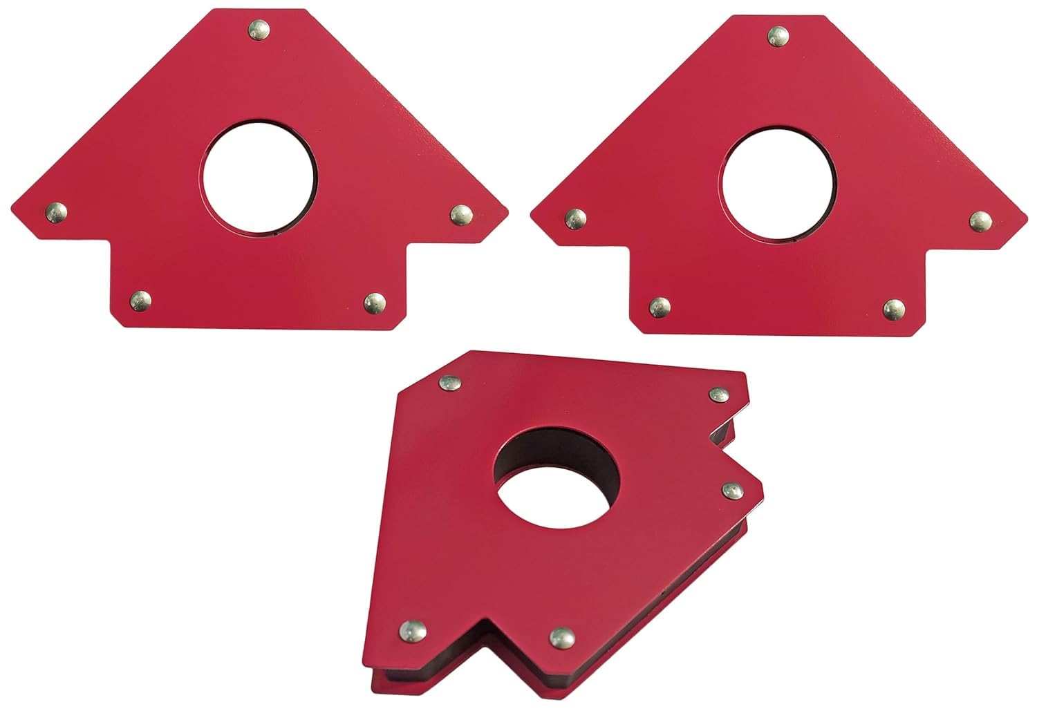 Multiangle magnetic welding holder clamps arrow type square with 33kg strong magnet pull for accurate alignment in fabrication works (5 inch 3pc)
