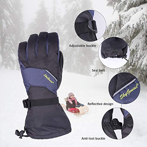 SkyGenius Ski Gloves,Winter Waterproof Snowboard Warm Gloves Touchscreen for Cold Weather Outdoor Sport Men Women(M)