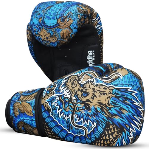 Guantes de boxeo Dragon Buddha Fight Wear de 10 a 16 oz para hombres y mujeres 2