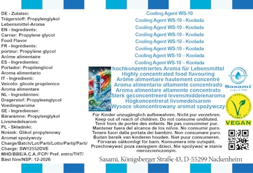 Cooling Agent WS-10 Sasami 100 ml pour arôme concentré - 4