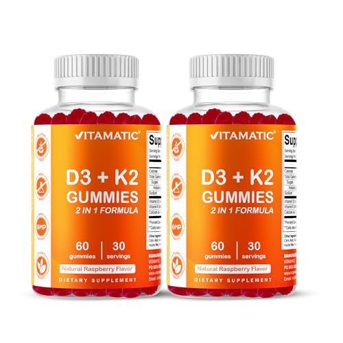 Vitamatic Vitamin D3 + K2 Gummies 60 Count - 2 Pack