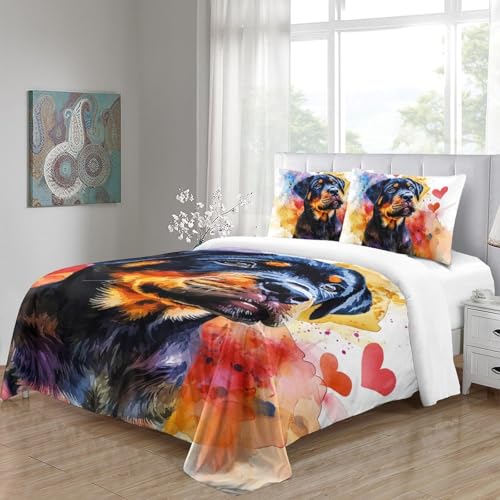 Parure de lit king imprimé chien Rowena 3D microfibre de qualité supérieure - 5