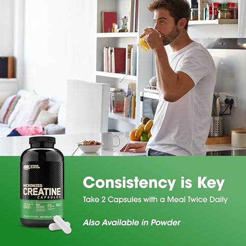 optimum nutrition micronized creatine monohydrate capsules keto friendly 2500mg 300 capsules packaging may vary