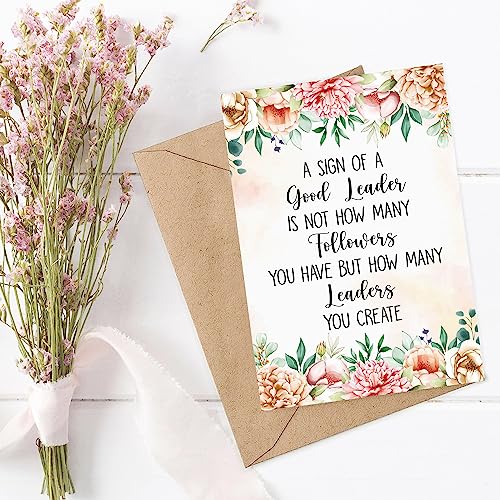 Emily gift Card For Leader - Leader Gifts - A Sign Of A Good Leader Is Not How Many Followers You Have - Farewell - Mahatma Gandhi Quote - Leadership Quote2