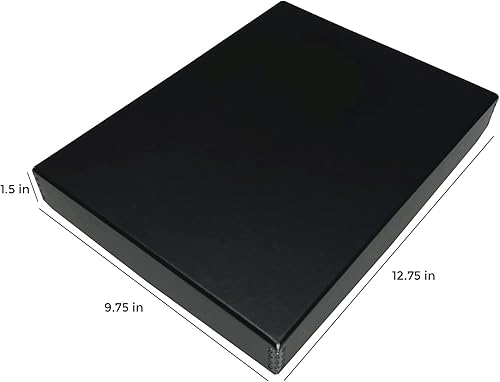 Vista 73 de Lineco, Caja de almacenamiento de archivos de museo de color tostado de 9 x 12 pulgadas, diseño frontal caído. Sin ácidos con borde de metal.