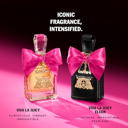 Image of Juicy Couture Viva La Juicy Elixir Eau de Parfum for Women, 1.7 fl oz | Intense floral amber women's eau de parfum. Perfume with notes of wild berries coulis, jasmine & tonka bean. Long-lasting.