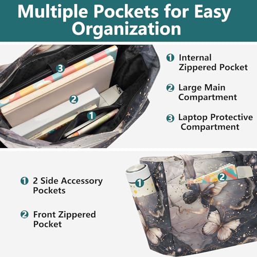 Bolso tote para mujer, ligero y con compartimentos, ideal para viaje y trabajo miniatura 6
