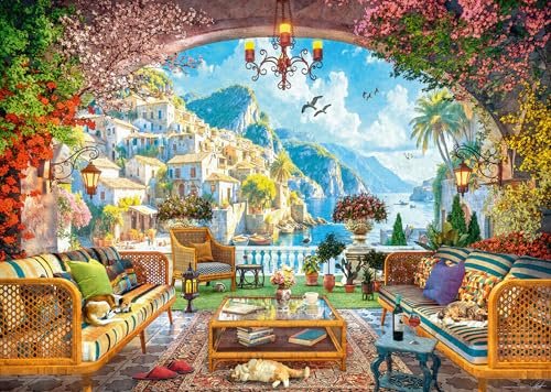 Ravensburger - Puzzle 1000 Pièces Mediterranean View​​ | Puzzle pour Adultes Et Enfants avec Une Mesure De 70x50 Cm | Cadeau pour Adultes Et Enfants De 14...