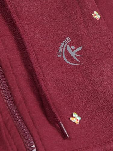 Image of KiddoPanti Boys Solid Cotton Full Sleeve Zip-Up Front Open Hooded Sweatshirt