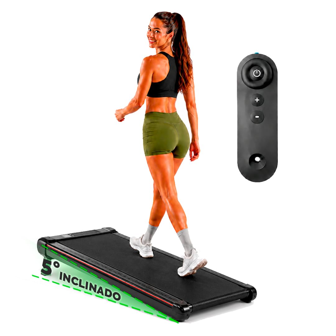 Caminadora Eléctrica Portátil con Inclinación para Ejercicio en Casa, Walking Pad Compacta para Escritorio, Máquina Deportiva Treadmill para Correr o Caminar para Gimnasio en Casa o Trabajo