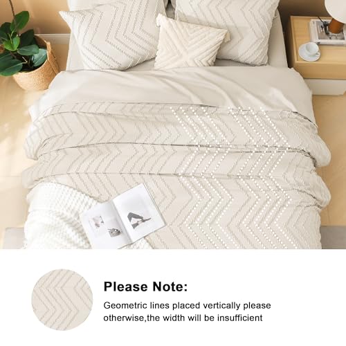 Litanika 7 Pieces Chevron Tufted Boho Bedding Comforter Set, Lightweight and Fluffy Bed in a Bag for All Seasons - Image 4