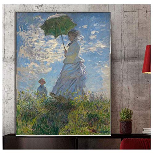 XingChen Cuadros de Pared 50x70cm sin Marco Cuadros Famosos Mujer con sombrilla...