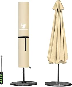 Housse De Protection Pour Parasol Et étendoir à Linge - Imperméable, Diamètre Max 25 Cm, Longueur 150 Cm, Couleur Verte - 6