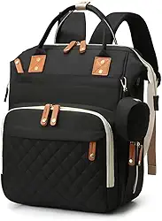 Mochila Maternidade Unissex Grande Capacidade Tecido Impermeável, Bolsos Térmicos para Mamadeira, Porta USB, Alças Acolchoadas Ideal Para Passeios, Viagens e Dia a Dia