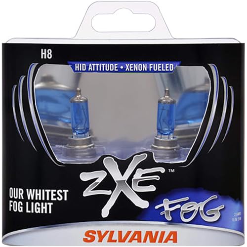 SYLVANIA - H8 (64212) SilverStar zXe Fog High Performance Halogen Fog Light Bulb - Bright White Light Output, HID Attitude, Xenon Fueled Technology (Contains 2 Bulbs)