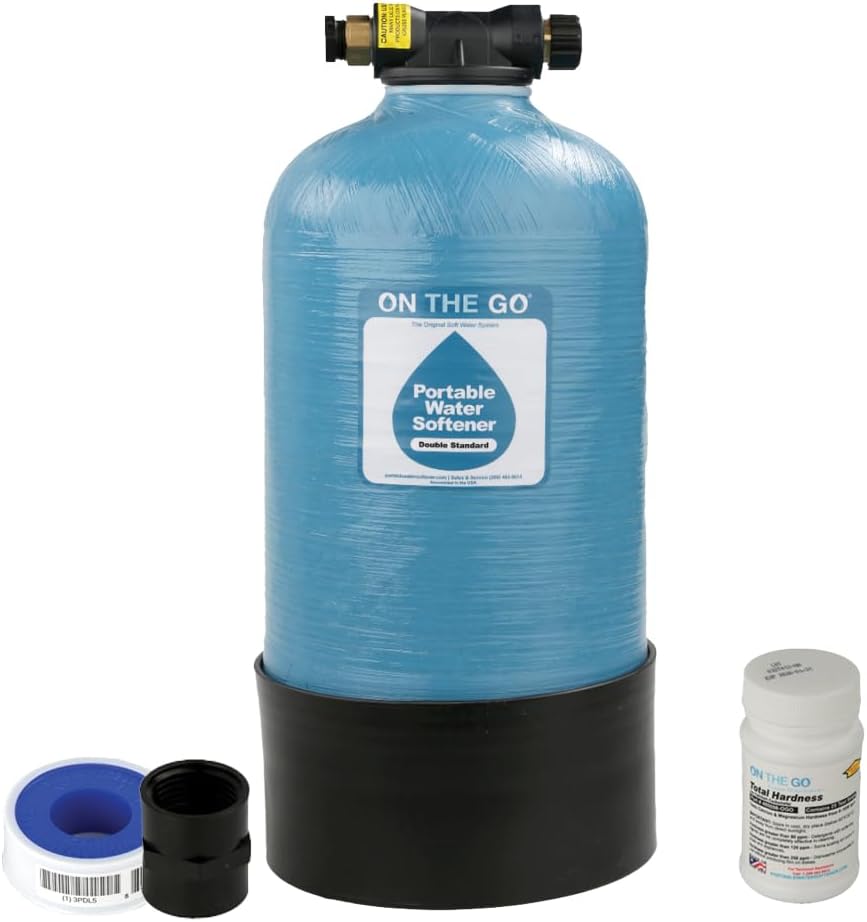 On The Go Portable Water Softener, 16,000 Grain Capacity, Double Softener, Standard Head, Made in USA