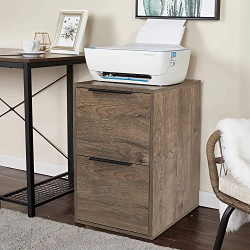 Greatmeet 2 Drawers File Cabinet Wood,Vertical Filing Cabinet For Home Office Under Desk,Letter Size,15.17" D X 16.5" W X 24.14" H, (24.14" H, Grey) #TOP1