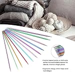 55-Piece Knitting Needle Set, Stainless Aluminum Double Point Needles, 20cm Ergonomic Weaving Kit with Storage Bag, Multiple Sizes, Colored Straight