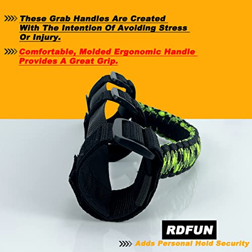 Roll Bar Grab Handles For Utv&Atv,Hand Holds Fits 1.5-2”Roll Cages For Polaris/Kawasaki/Honda/Yamaha,Paracord,Black/Green Camo #TOP3