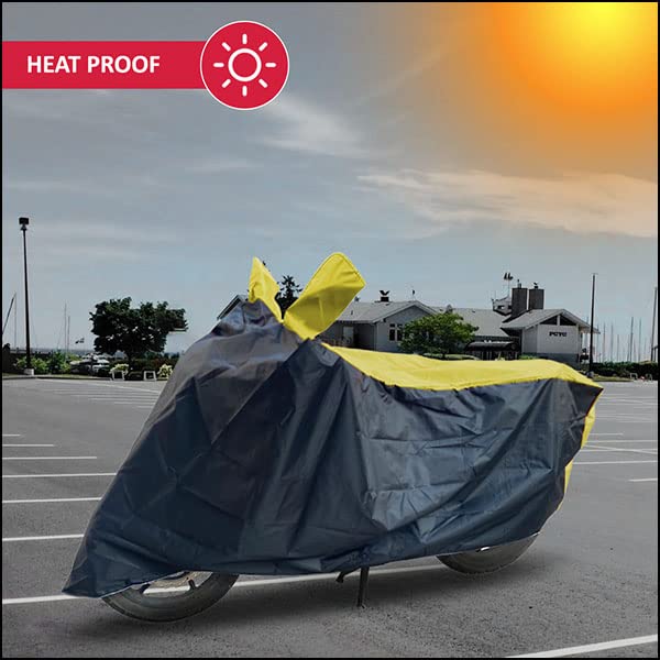 Image of All Weather Protection Scooty Cover for Jupiter 125 Large - Anti UV - Dustproof - Polyester Top of The Line Scooty Cover Black Yellow