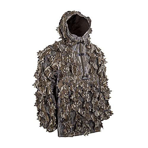 Image of North Mountain Gear Leafy Camo Hunting Jacket - Lightweight 1 /2 Zip Hoodie with Hood & Pouch
