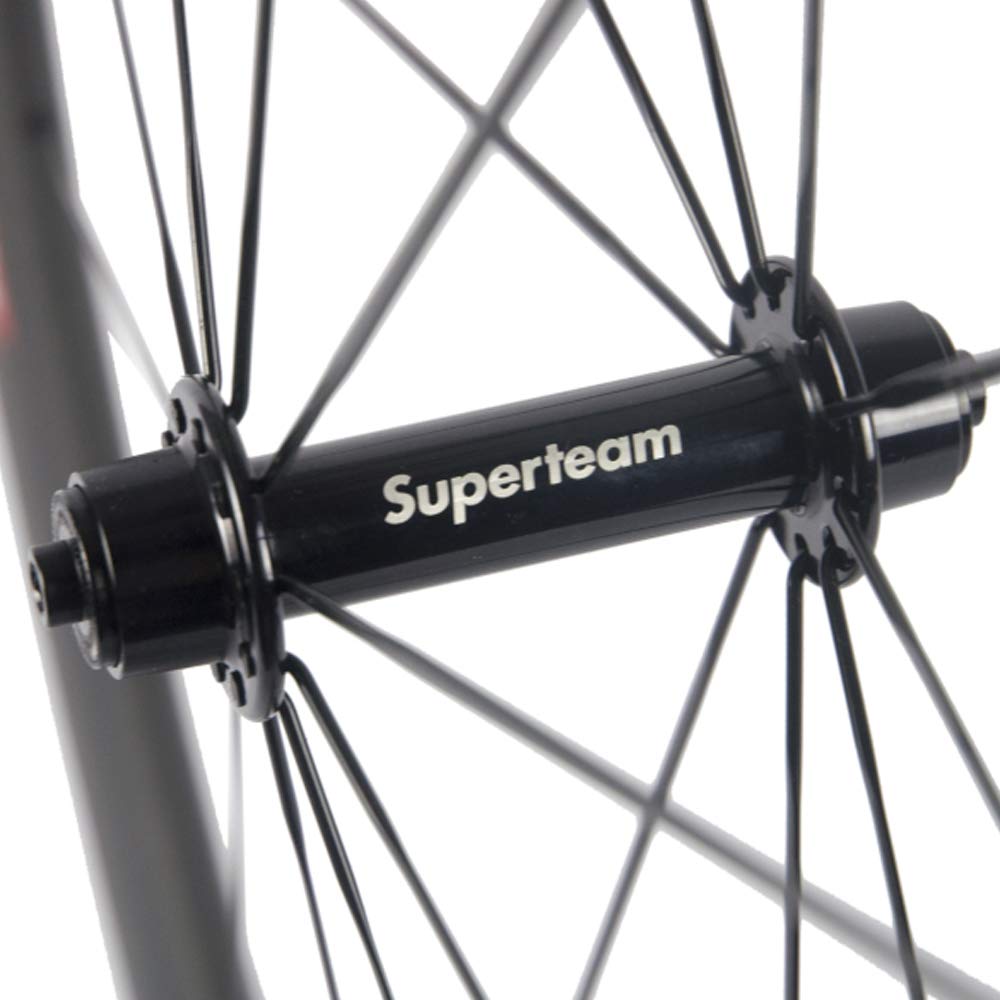 Superteam 50mm23mm Clincher Wheelset 700c Carbon Wheel with White and Red Decal product thumbnail 8