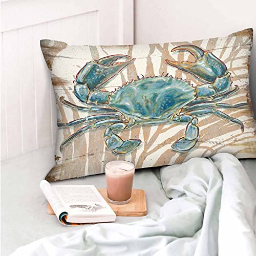 Mugod Throw Pillow Case Watercolor Big Crab,Waist Lumbar Cushion Cover Sofa Home Decorative Rectangle Oblong 20X30 Inches #TOP5
