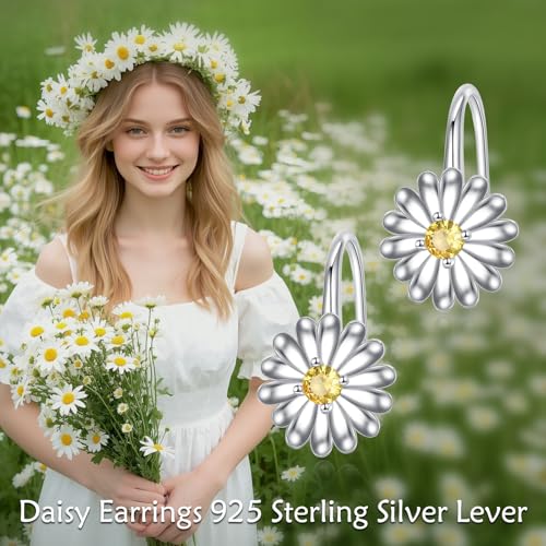 Boucles d'oreilles marguerite argent pour un style bohème chic - 4