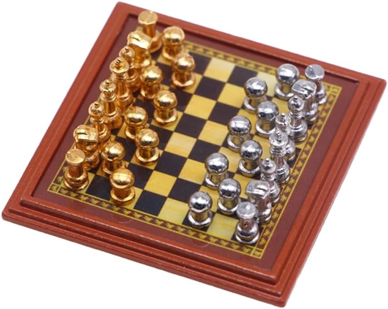 Miniature Dollhouse Accessories Simulation Miniature Gnome Accessories Mini Chessboard for DIY 1 Set