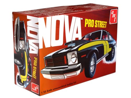 AMT 1976 Chevy Nova Pro Street 1:25 Scale Model Kit – First Release in 20 Years, 454 C.I.D. Chevy “Rat” Engine, Custom Chassis & Interior, Ultra-Wide Rear Tires & Decals
