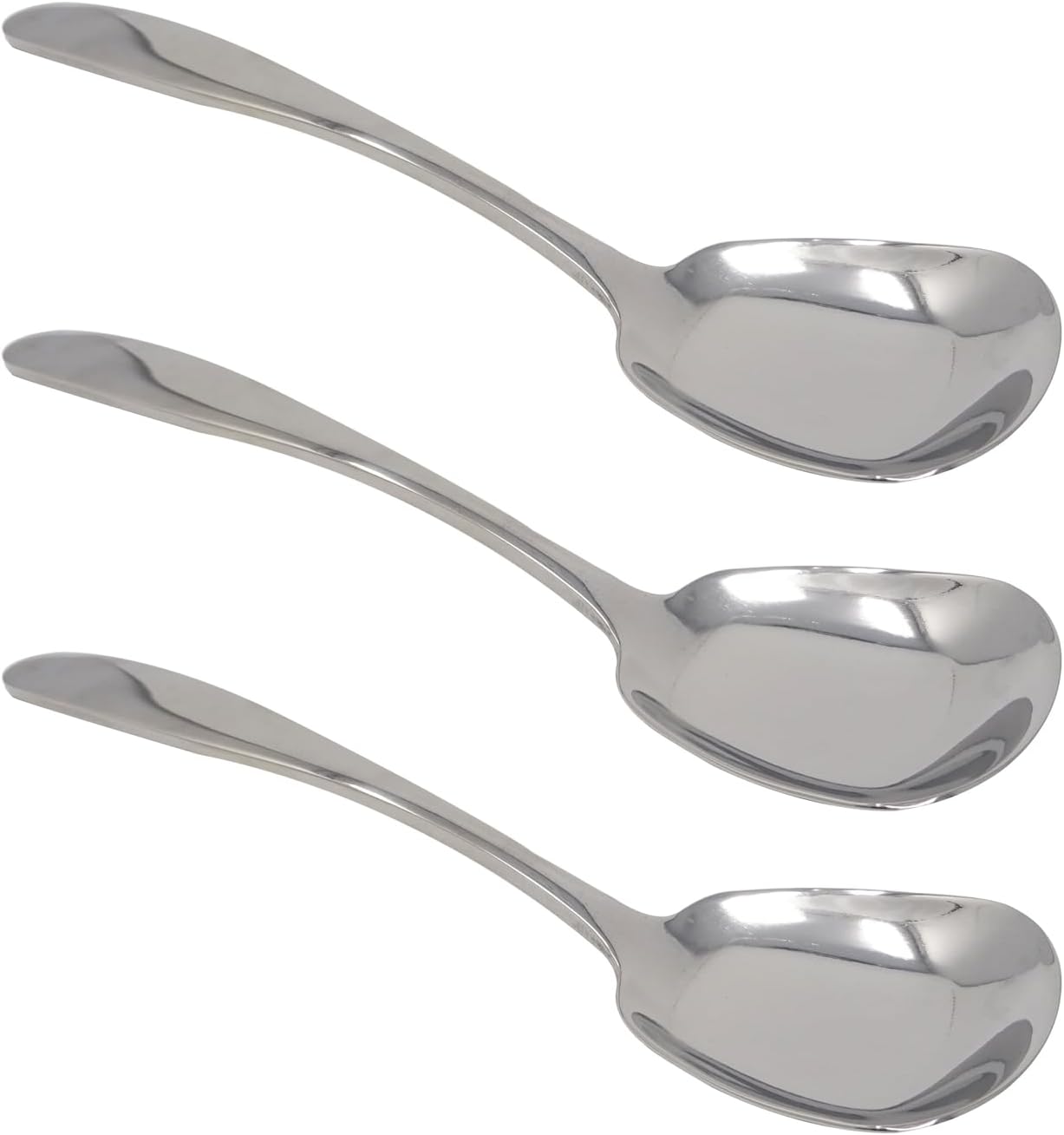 Honbay 3PCS Korean Style Thick Heavy Weight Stainless Steel Soup Spoons