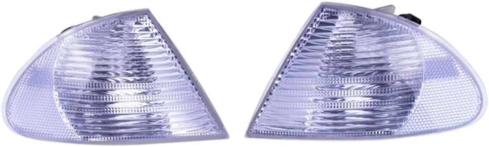 Pair of Front Clear Corner Light Turn Signal Compatible With BMW 3 Series E46 325i 325xi 330i 330xi 323i 328i M3 4DR Sedan Wagon 1999-2001 Replaces 63136902766 63136902765 63138370586