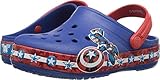 Crocs Boys' CB FL Captain America CLG K Clog, Blue Jean, 1 M US Little Kid