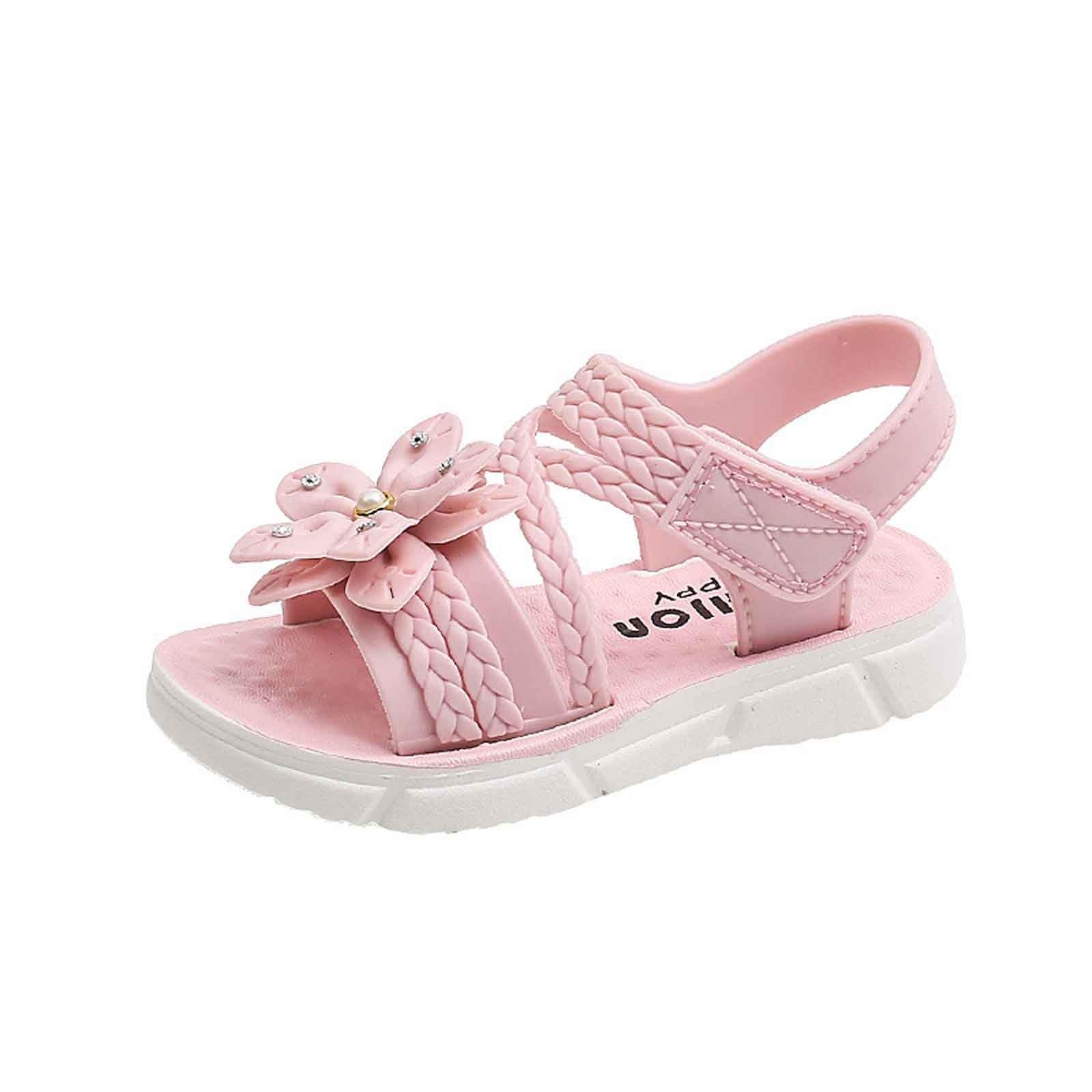 MMRTDJDR Sandalias para Niñas Activas, Zapatos Cómodos para Uso Diario, Zapatillas de Vacaciones al Aire Libre, para 3-12 Años, Verano para Niñas Jóvenes, Rosa, 1/1.5 UK