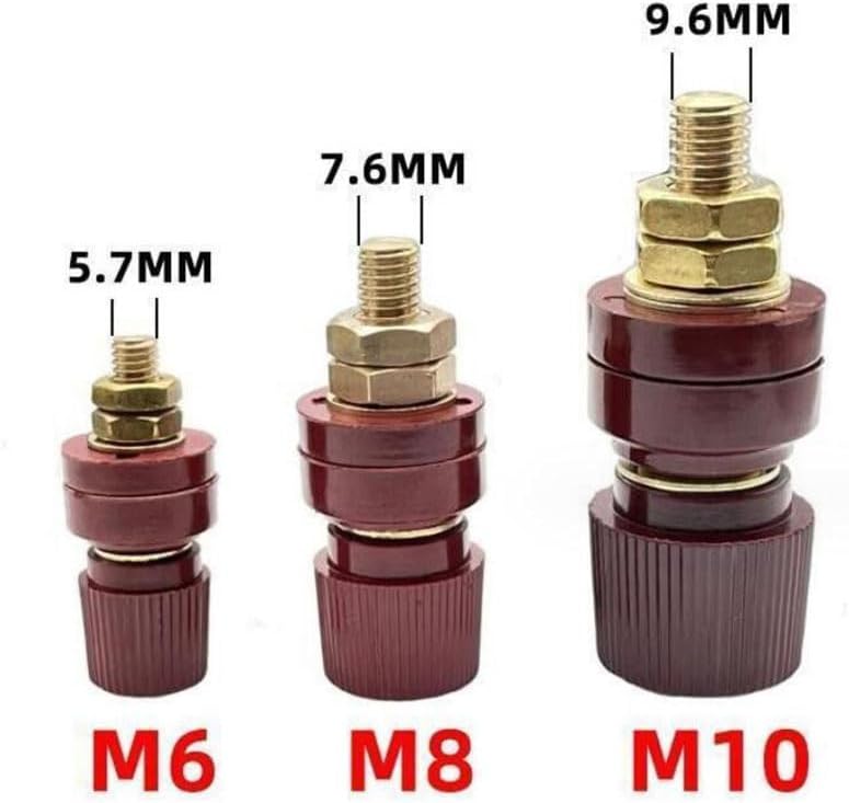 Power Distribution Block 40pcs 6mm 8mm 10mm Brass Stud Premium Remote Battery Power Junction Post Connector for Auto Boat Marine Solar(8mm 20 Pair)