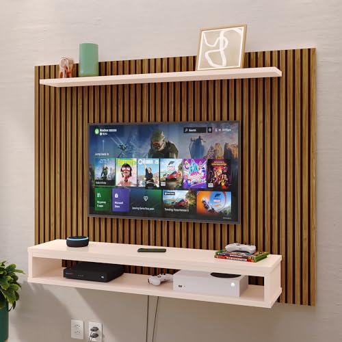 Estante Painel Parede Suspenso Tv 40 42 47 48 Polegadas Prateleira Superior Decorativa Nicho Organiz